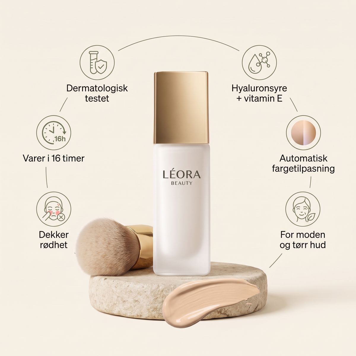 Léora Beauty Fargeskiftende Foundation