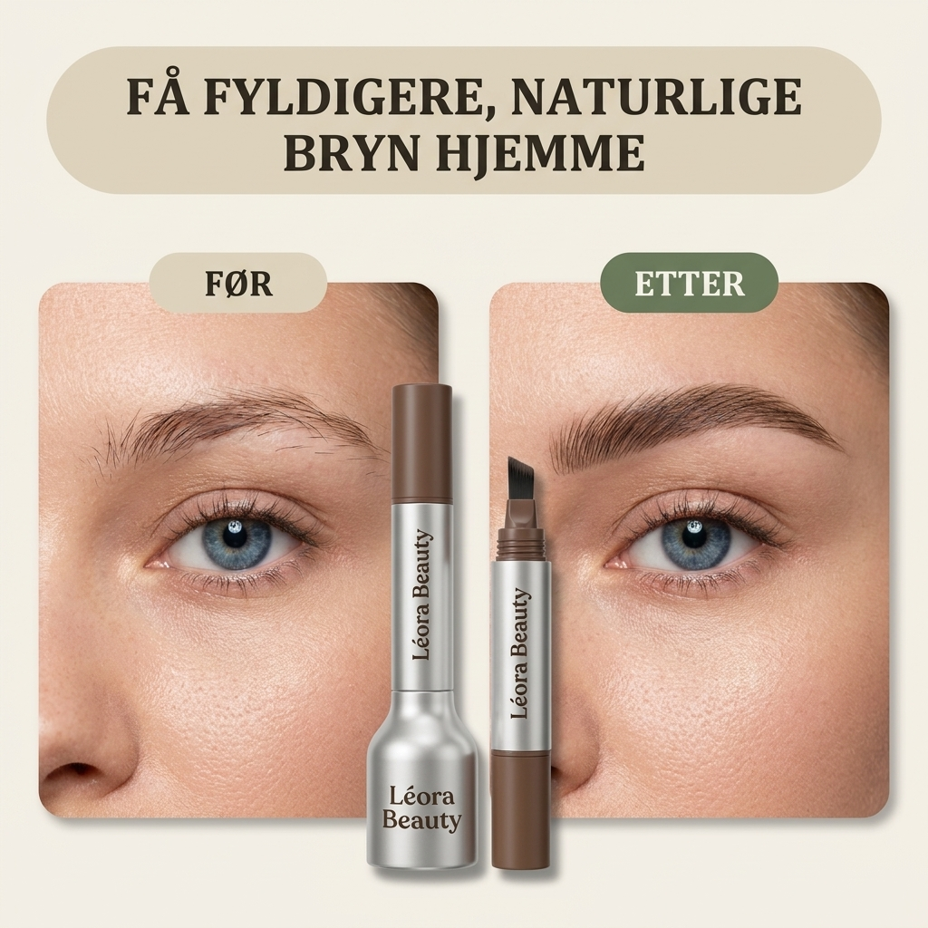 Før og etter – fyldigere bryn med Léora Beauty