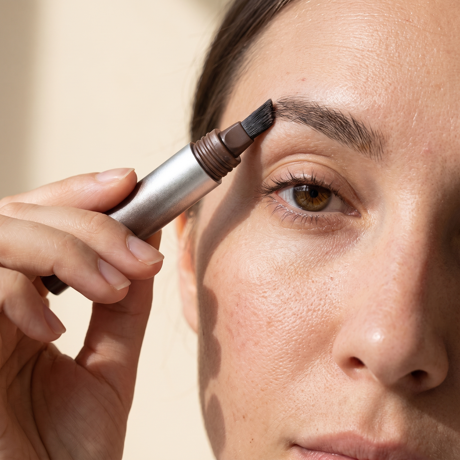 Léora Beauty øyenbrynbørste i bruk