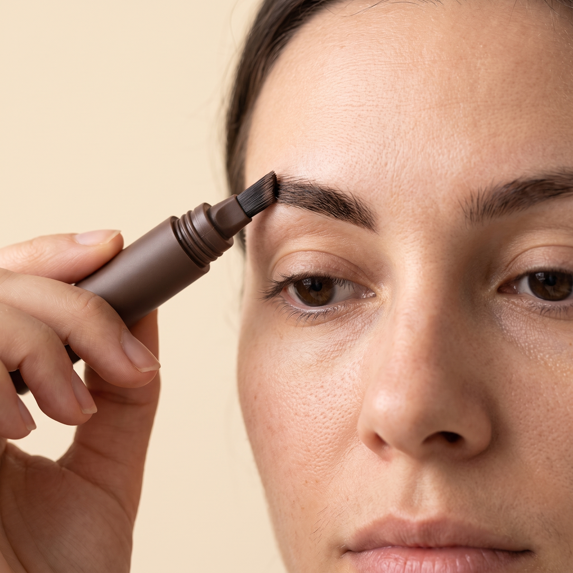 Léora Beauty øyenbrynbørste i bruk